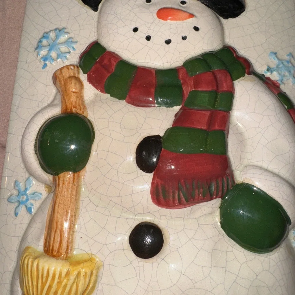 Christmas Snowman Debco Snow Man Loaf Pan Lid That Doubles As A Wall Hanging